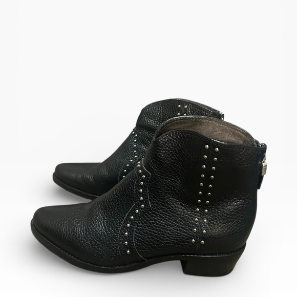 Brighton Black Leather Ankle Booties - Picture 2 of 8